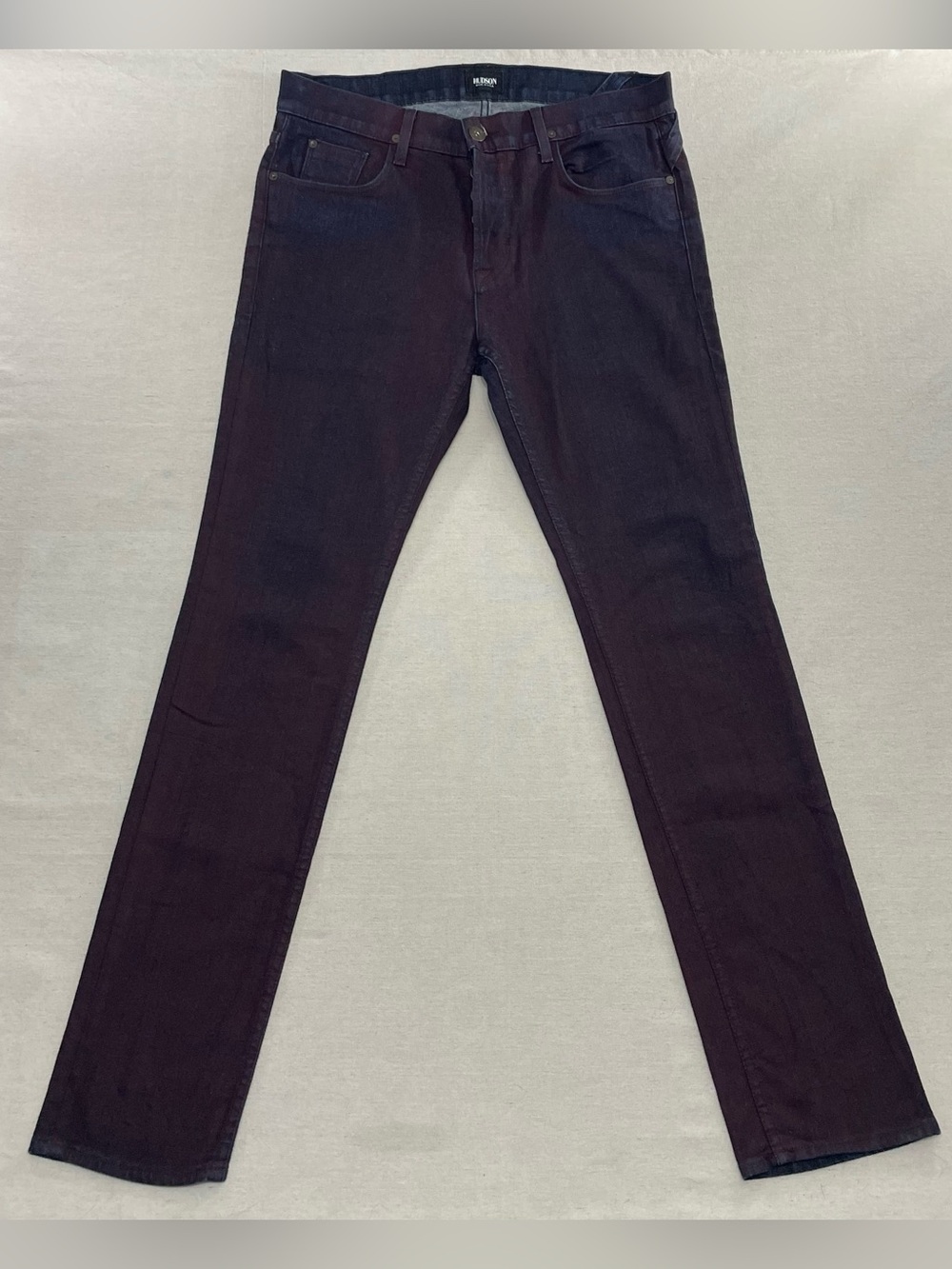 Hudson Sartor Slouchy Skinny Jeans Men 32x33 Dark Indigo Button Fly Denim Grunge